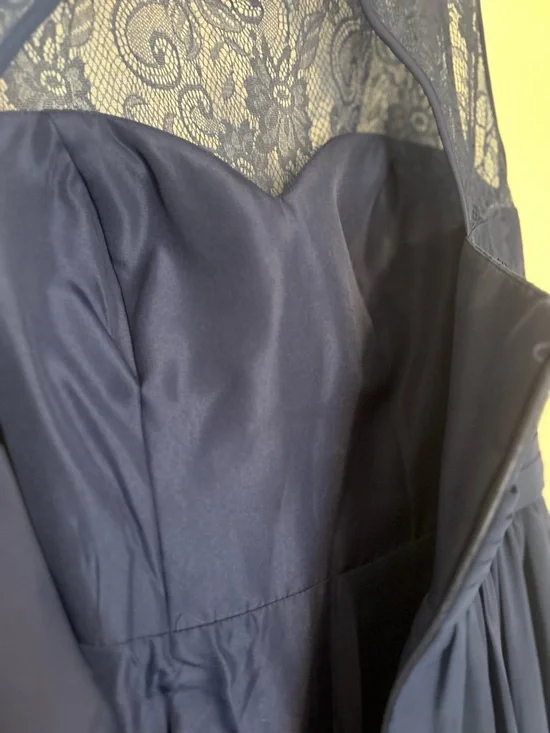 JJs House Navy Lace Bodice Midi Fit & Flare Dress Wedding Guest, Bridesmaid ,Mom - Picture 11 of 16